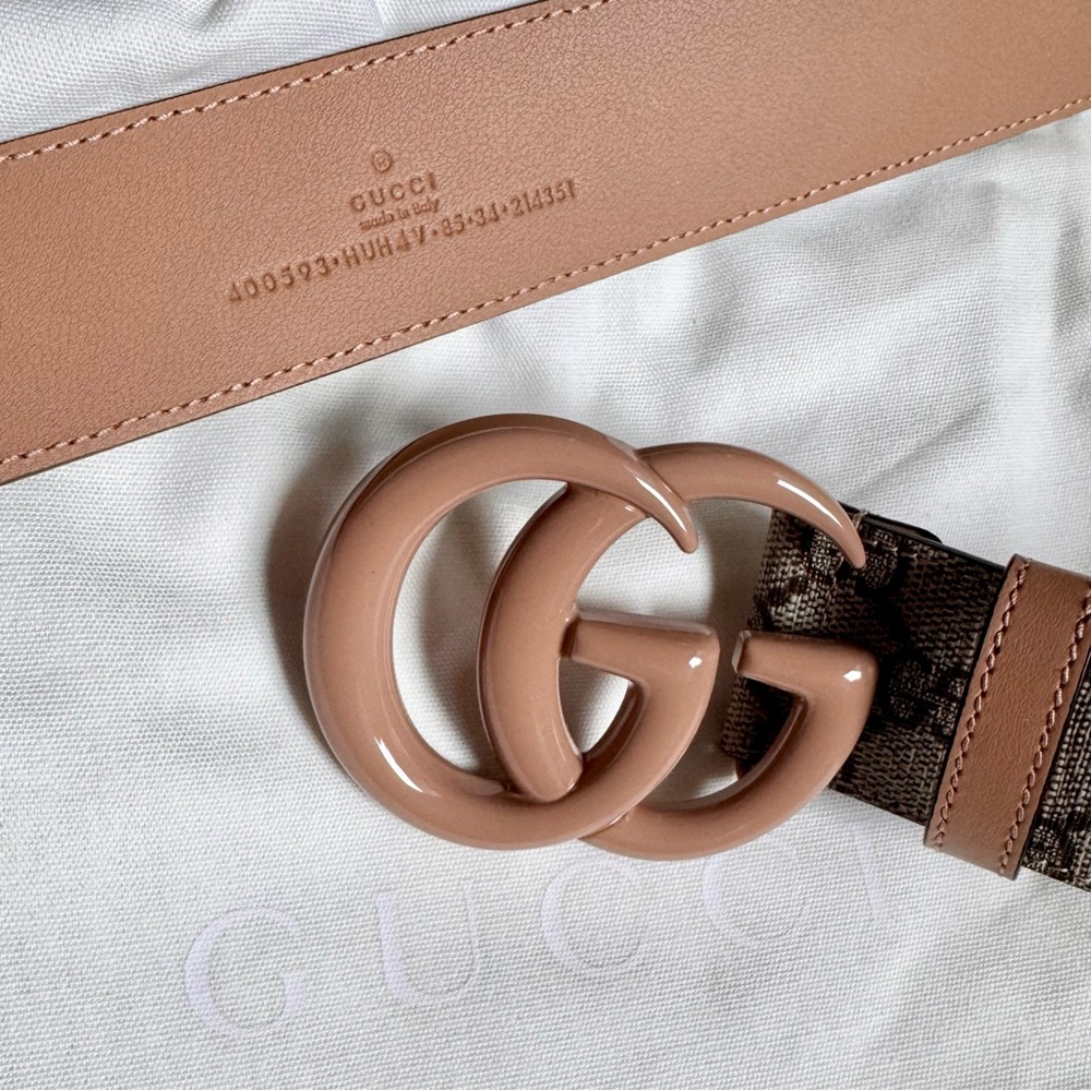 New Gucci Marmont Monogram Belt - Picture 5 of 6